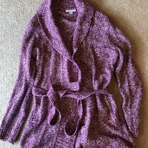 Issac Mizrahi knitted magenta tie sweater